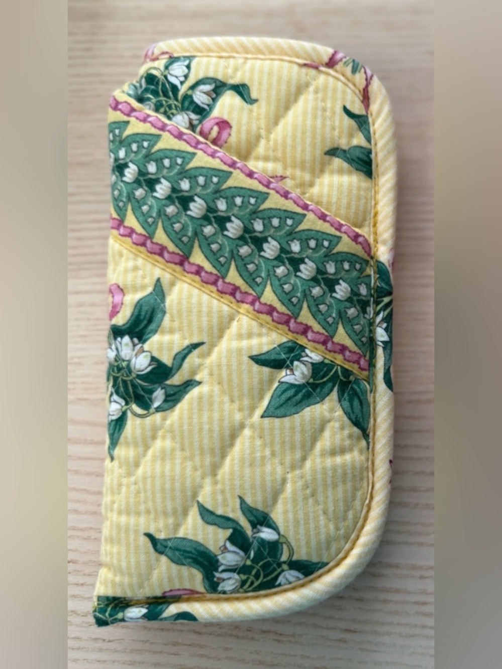 Vera Bradley Yellow Quilted Eyeglasses Pouch